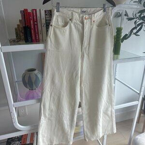 Wrangler High-Rise Wide-Leg 27 x 28 Jeans in Off White